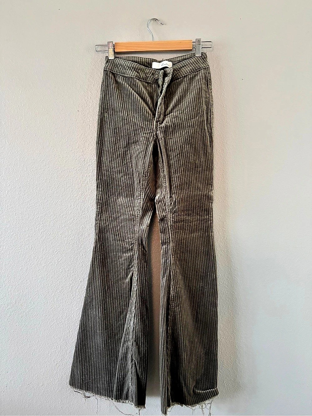 Kan Can Women's Wide Leg Striped Pants in Brown